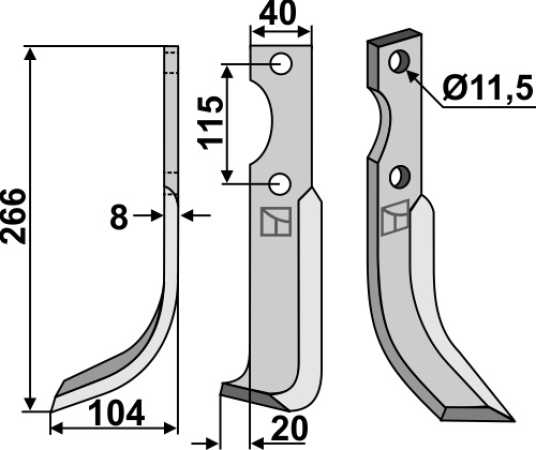 Fräsmesser 266x40mm, links